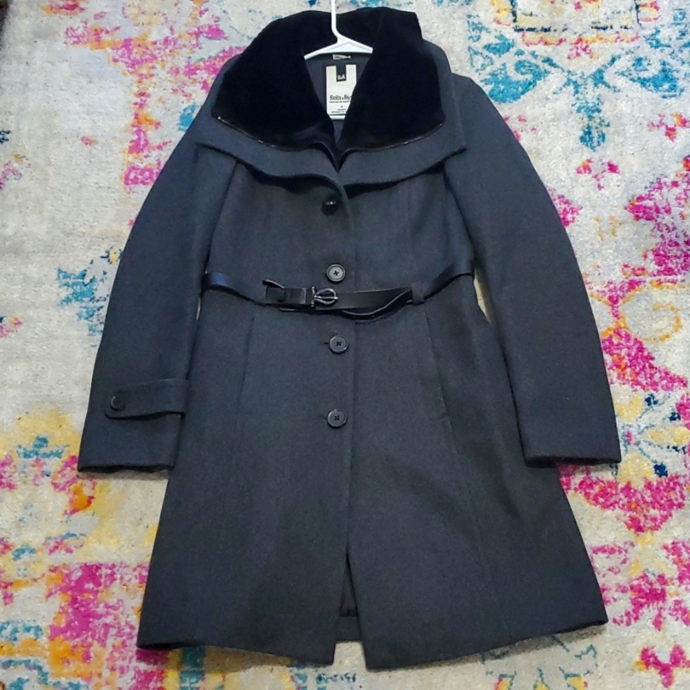 Rich charcoal Grey Soia & kyo wool cool S